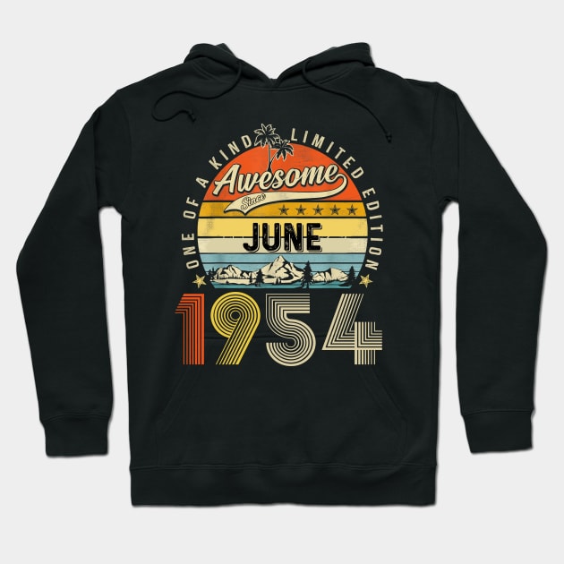 Awesome Since June 1954 Vintage 69th Birthday Hoodie by Vintage White Rose Bouquets